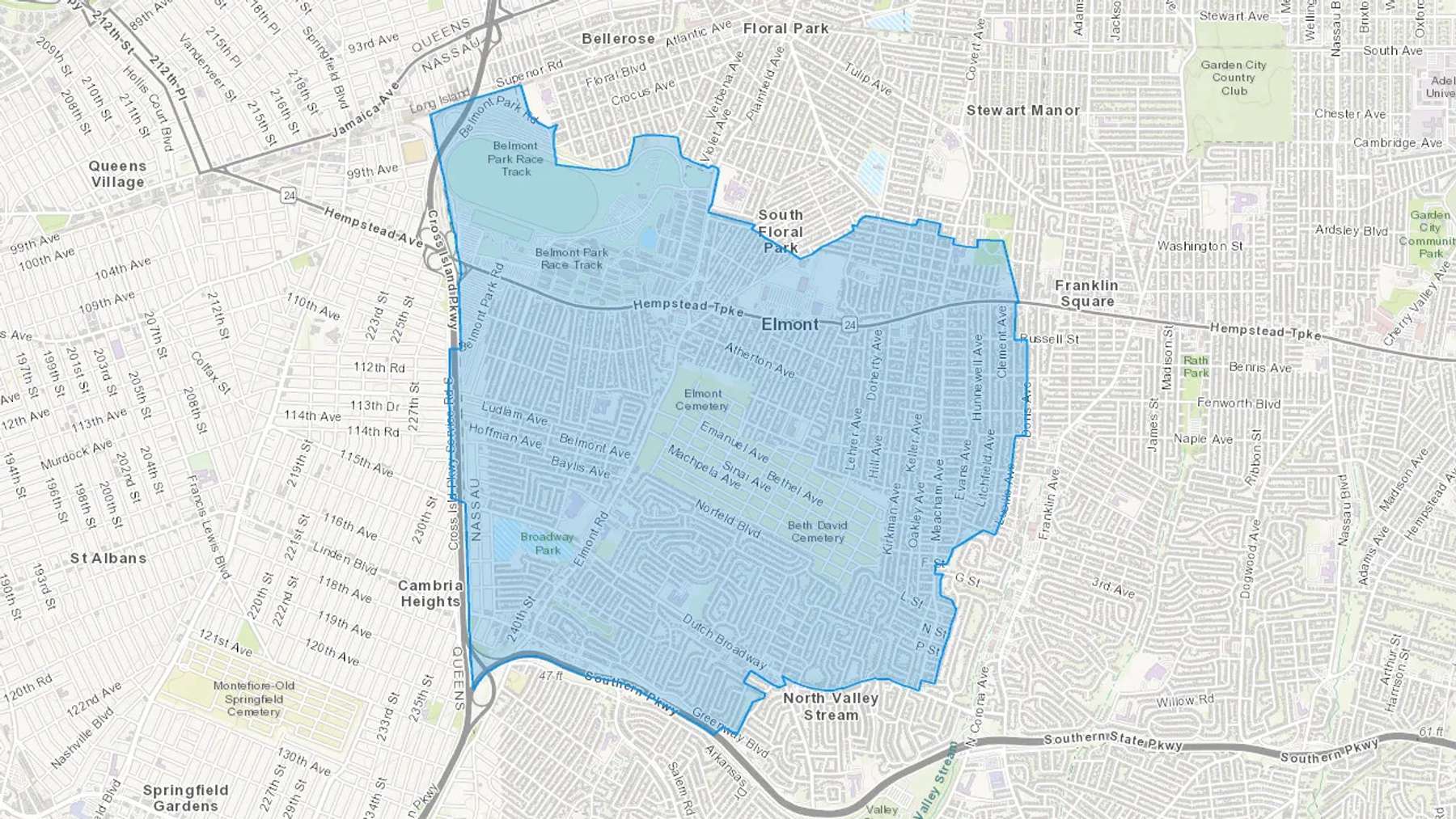 Elmont, NY Cash heating Oil delivery map Map of the COD Fuel Oil delivery service area for Elmont, NY