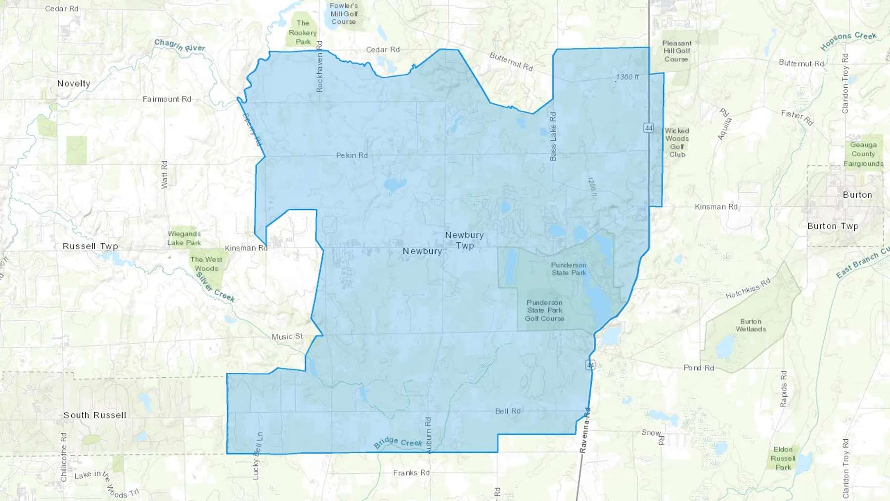 Newbury, OH Cash heating Oil delivery map Map of the COD Fuel Oil delivery service area for Newbury, OH