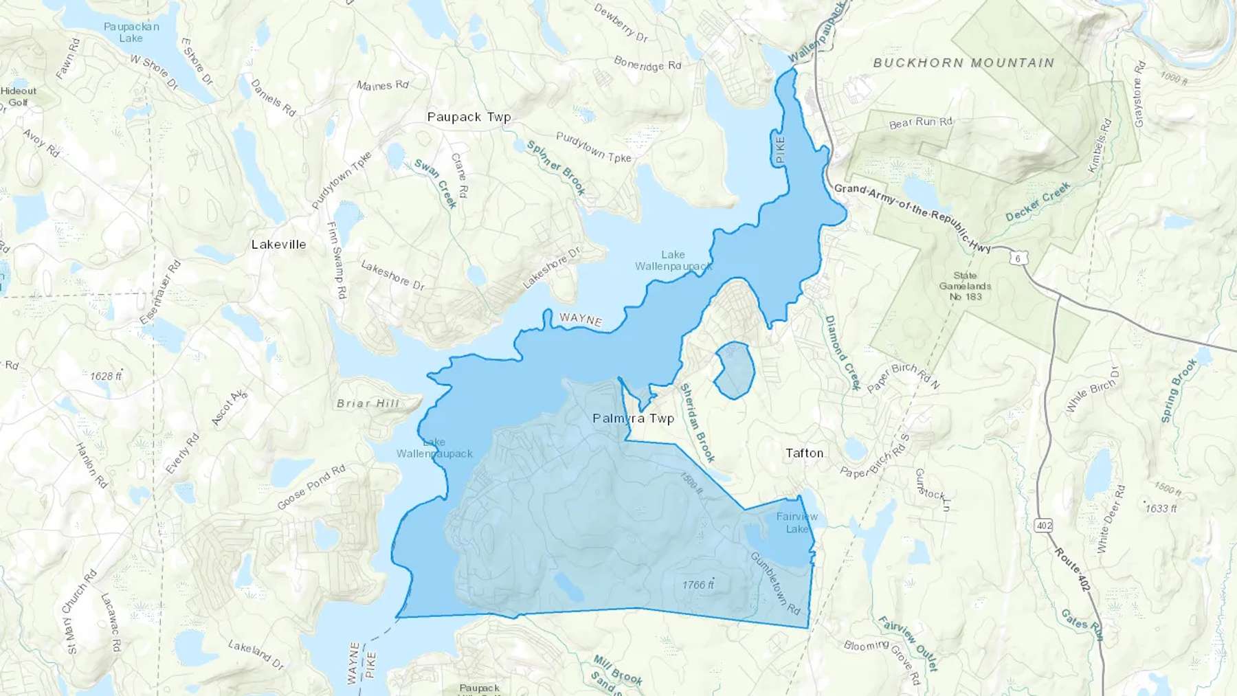 Paupack, PA Cash heating Oil delivery map Map of the COD Fuel Oil delivery service area for Paupack, PA