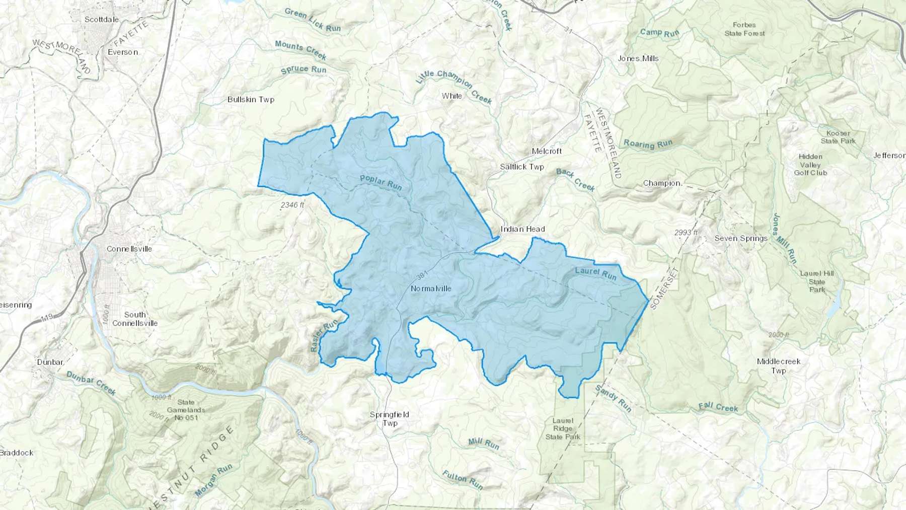 White, PA Cash heating Oil delivery map Map of the COD Fuel Oil delivery service area for White, PA