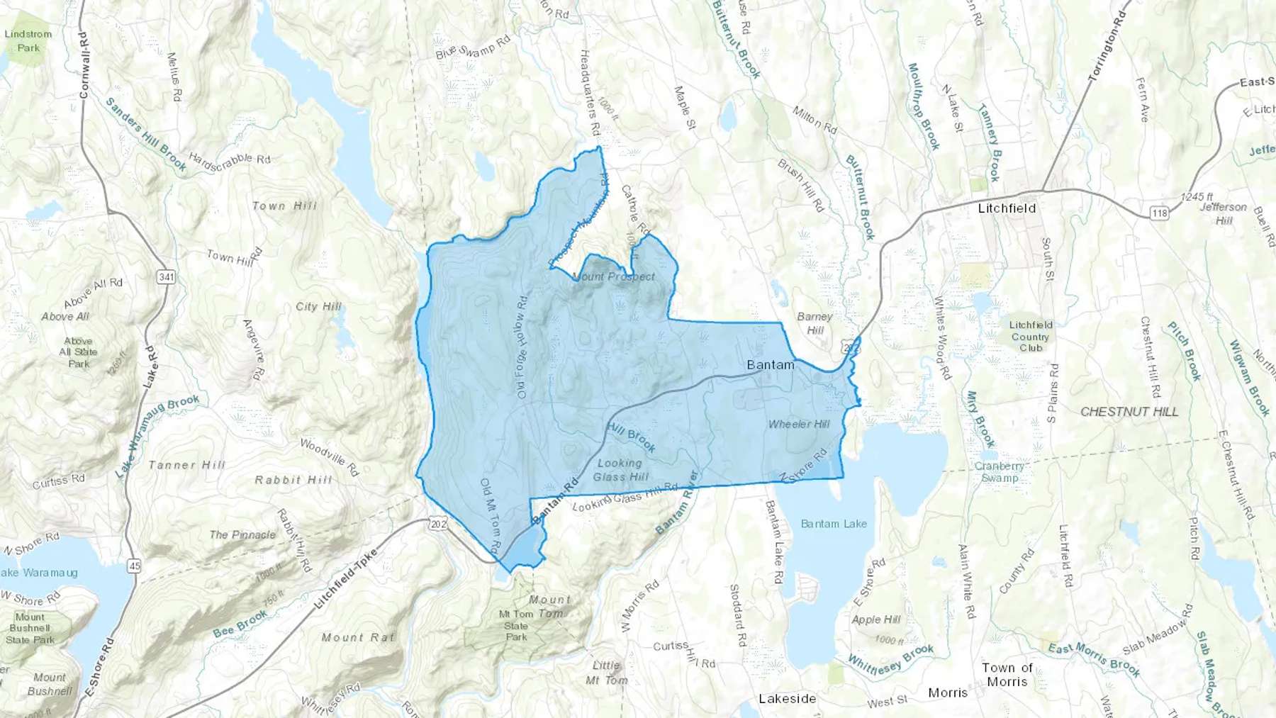Bantam, CT Cash heating Oil delivery map Map of the COD Fuel Oil delivery service area for Bantam, CT