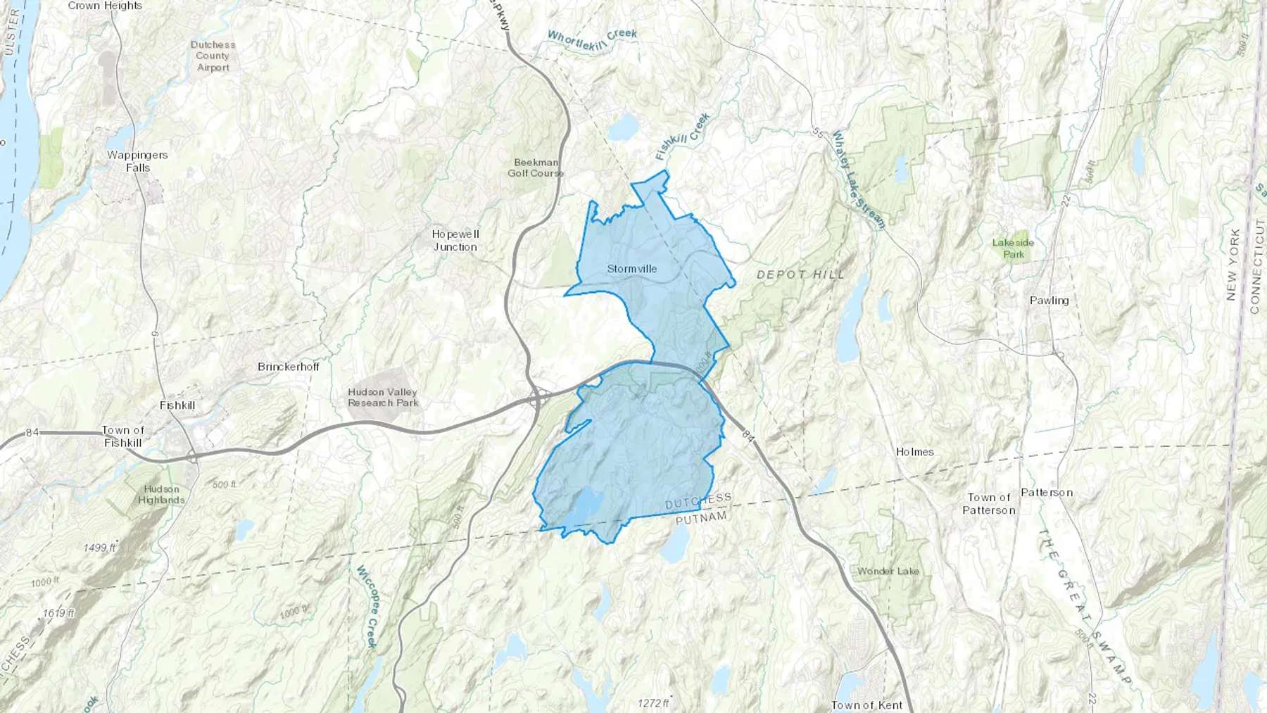Stormville, NY Cash heating Oil delivery map Map of the COD Fuel Oil delivery service area for Stormville, NY
