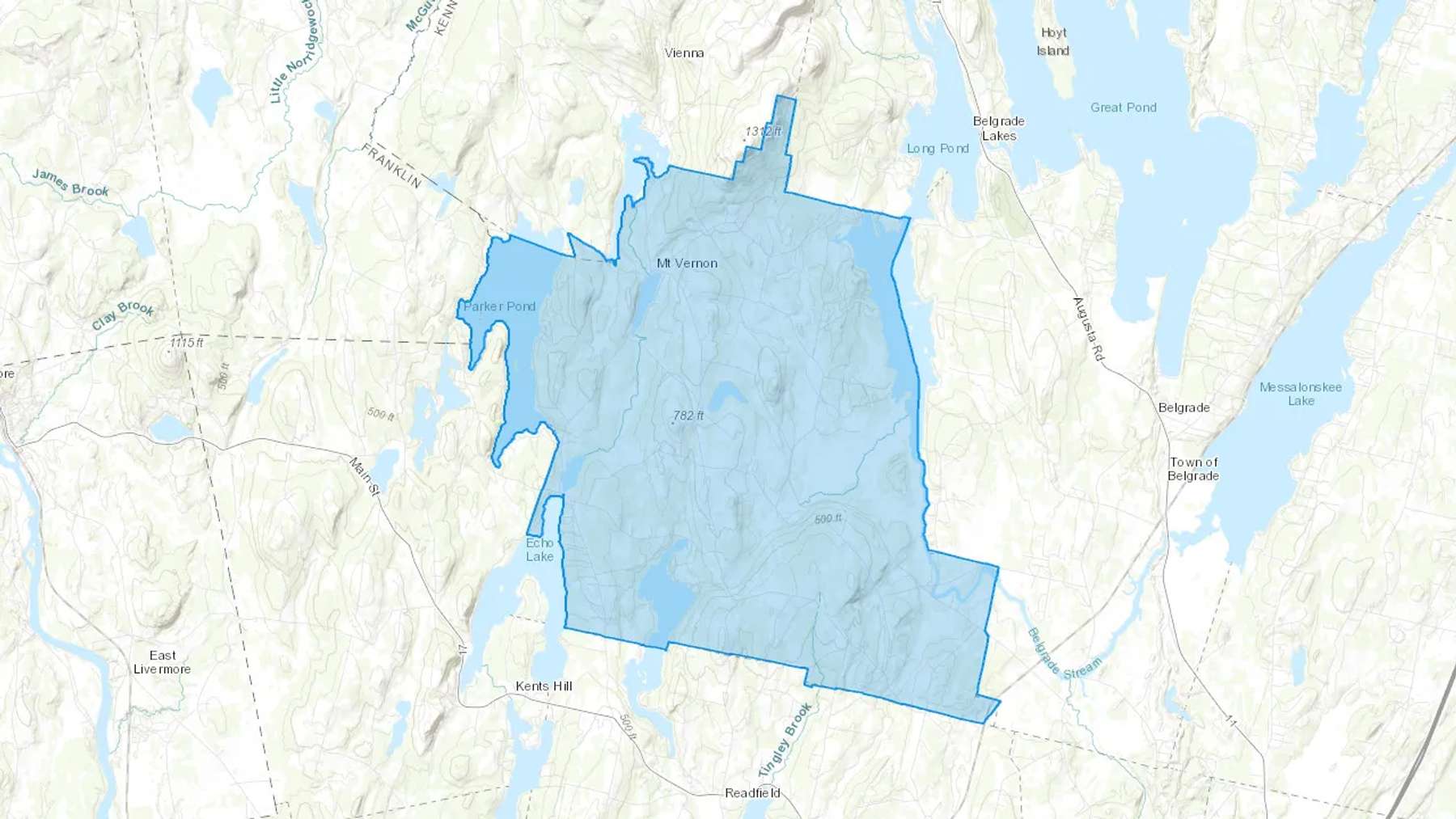 Mount Vernon, ME Cash heating Oil delivery map Map of the COD Fuel Oil delivery service area for Mount Vernon, ME