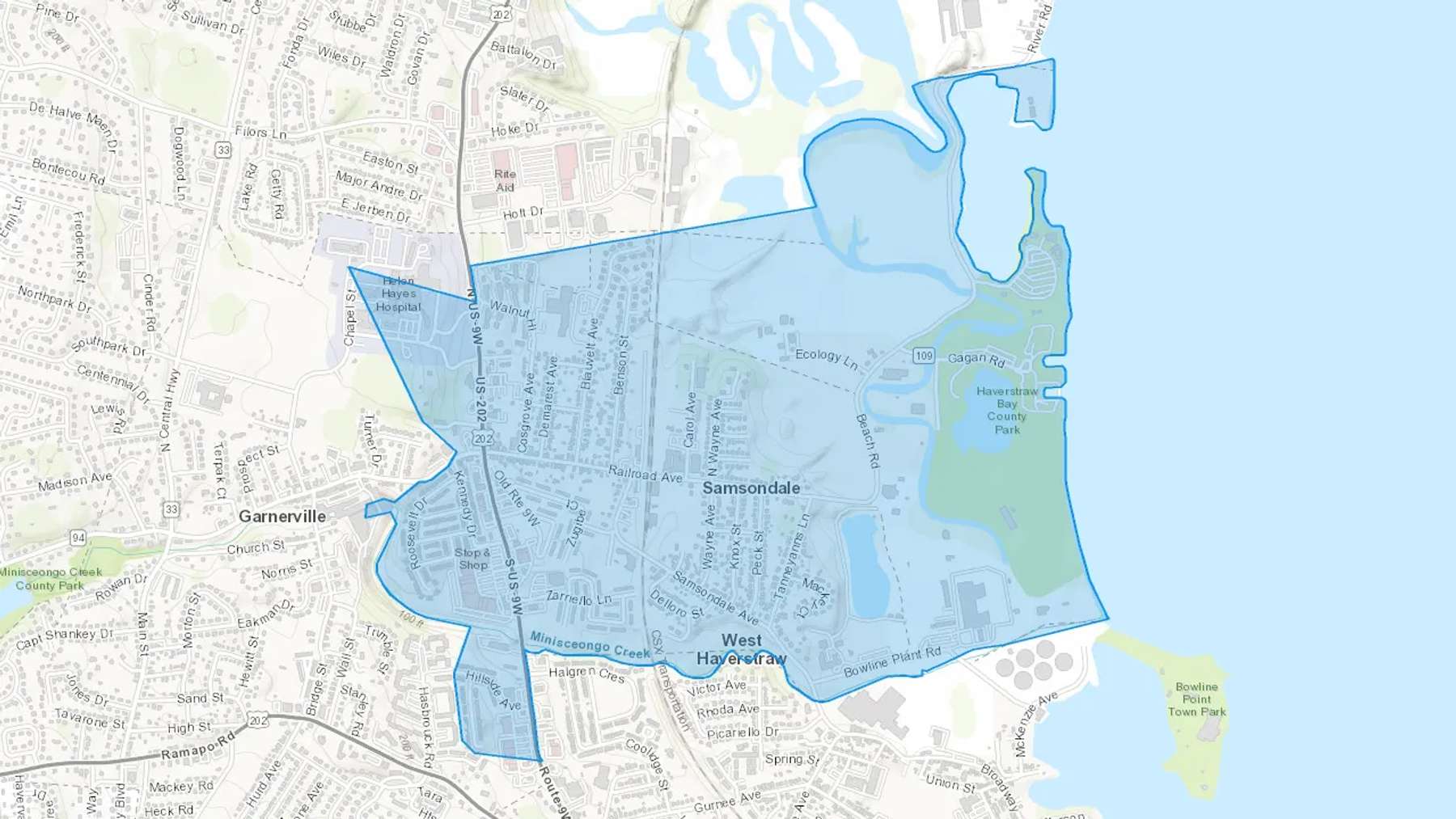 West Haverstraw, NY Cash heating Oil delivery map Map of the COD Fuel Oil delivery service area for West Haverstraw, NY