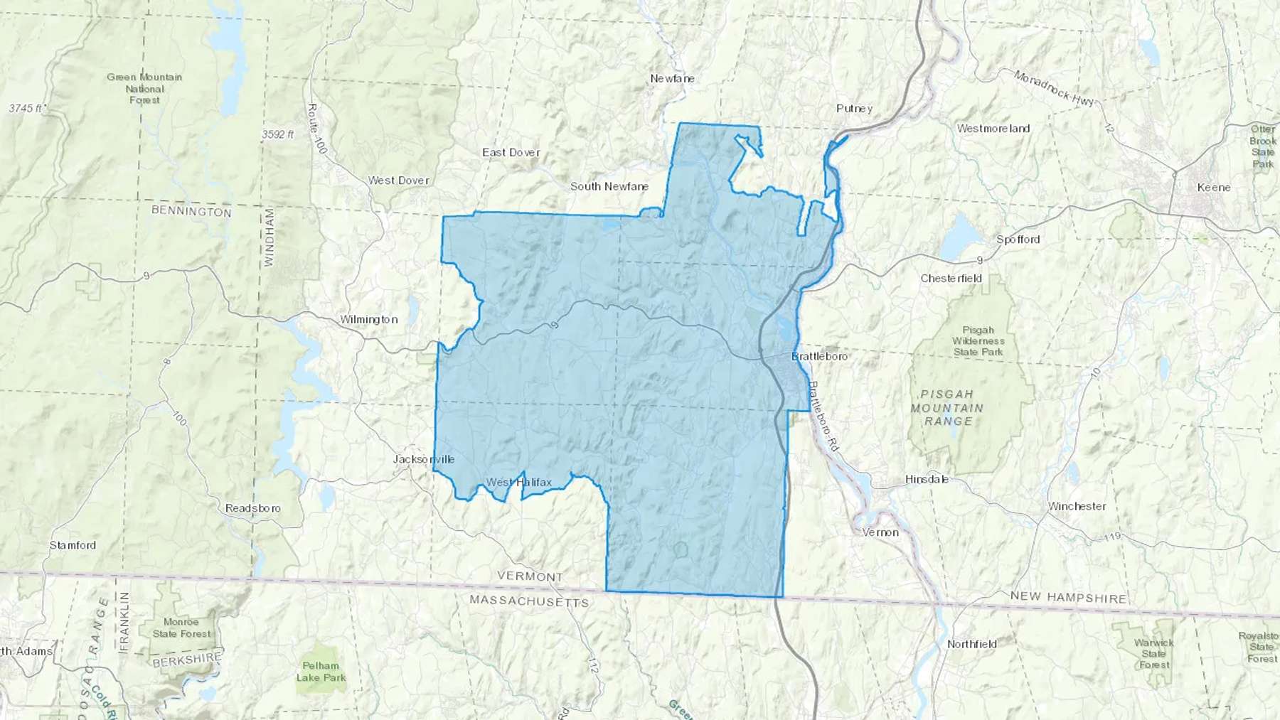 Brattleboro, VT Cash heating Oil delivery map Map of the COD Fuel Oil delivery service area for Brattleboro, VT