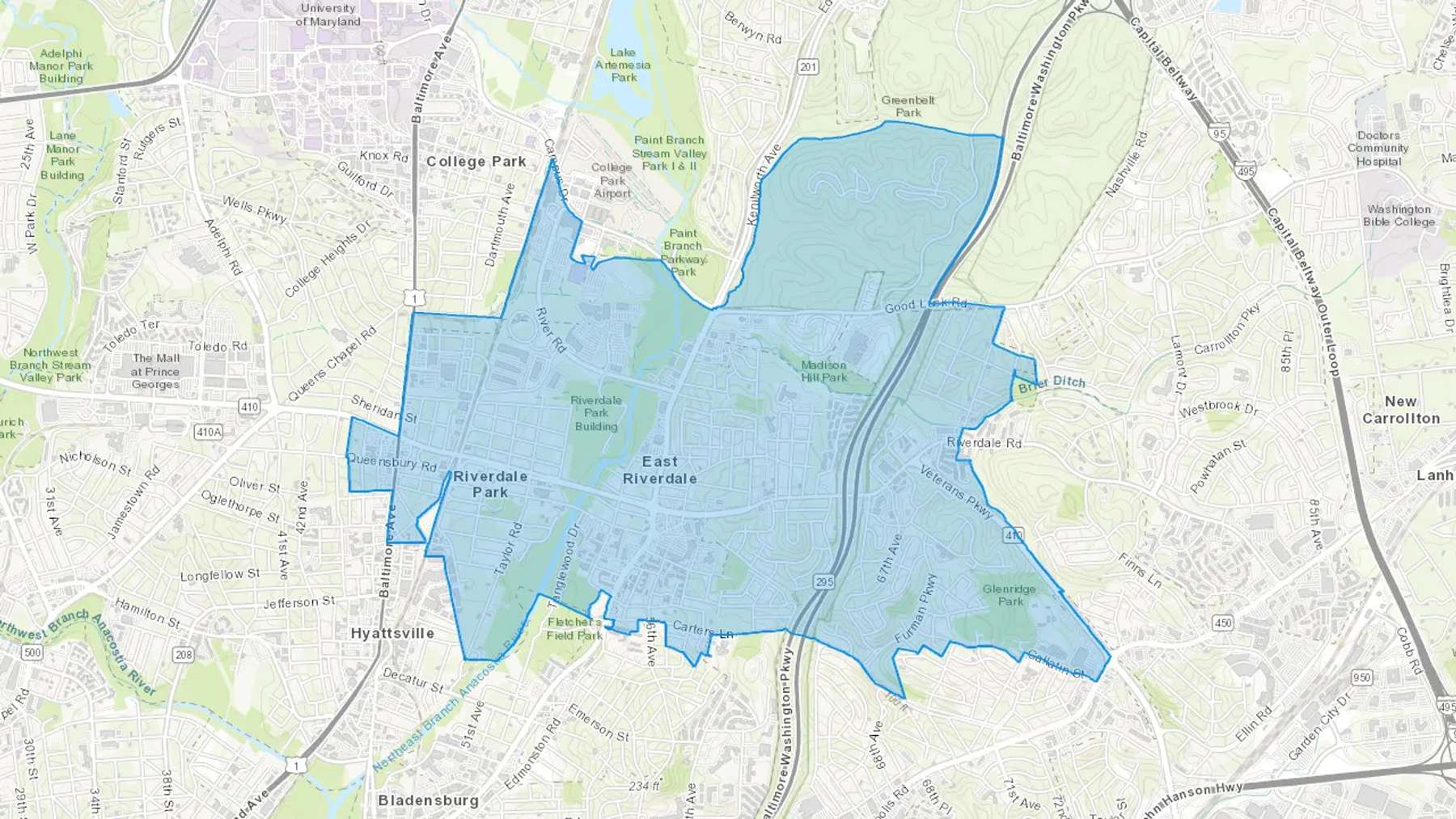 Riverdale, MD Cash heating Oil delivery map Map of the COD Fuel Oil delivery service area for Riverdale, MD