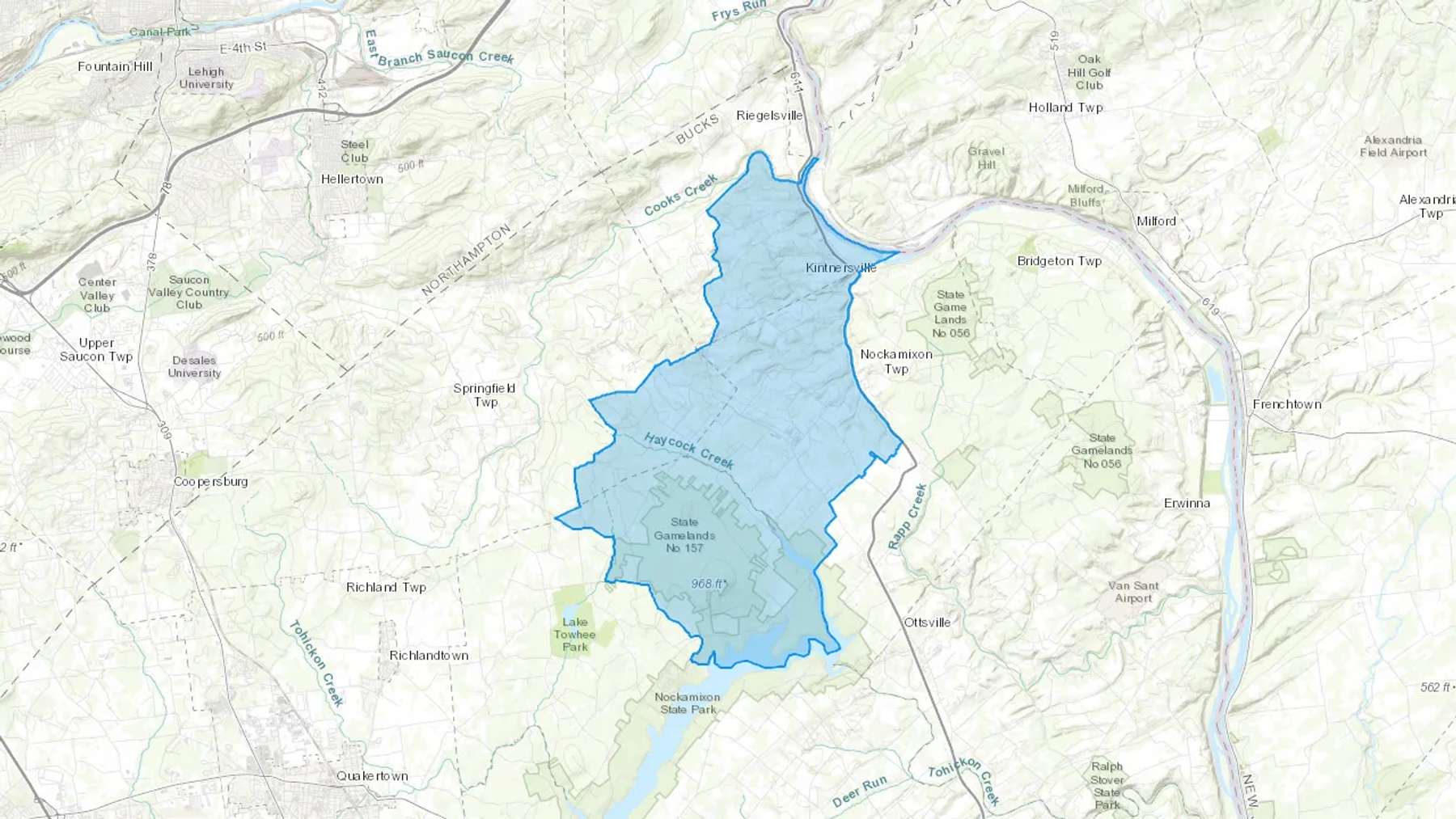 Kintnersville, PA Cash heating Oil delivery map Map of the COD Fuel Oil delivery service area for Kintnersville, PA
