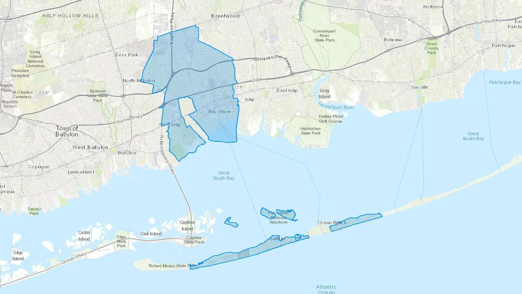 Bay Shore, NY Cash heating Oil delivery map Map of the COD Fuel Oil delivery service area for Bay Shore, NY