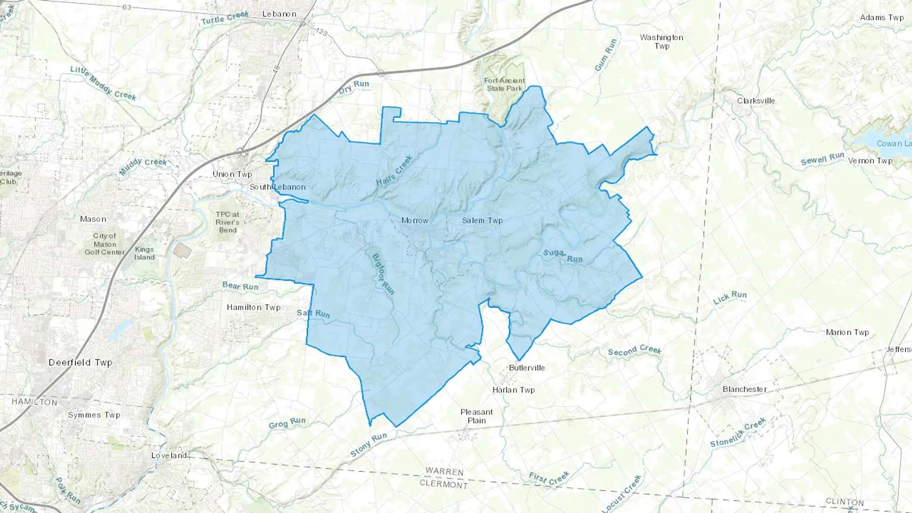 Morrow, OH Cash heating Oil delivery map Map of the COD Fuel Oil delivery service area for Morrow, OH