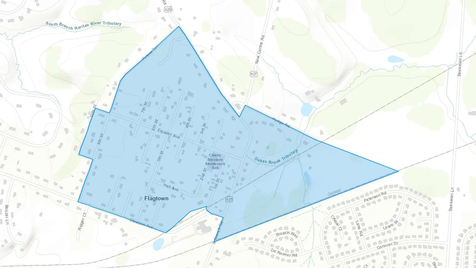 Flagtown, NJ Cash heating Oil delivery map Map of the COD Fuel Oil delivery service area for Flagtown, NJ