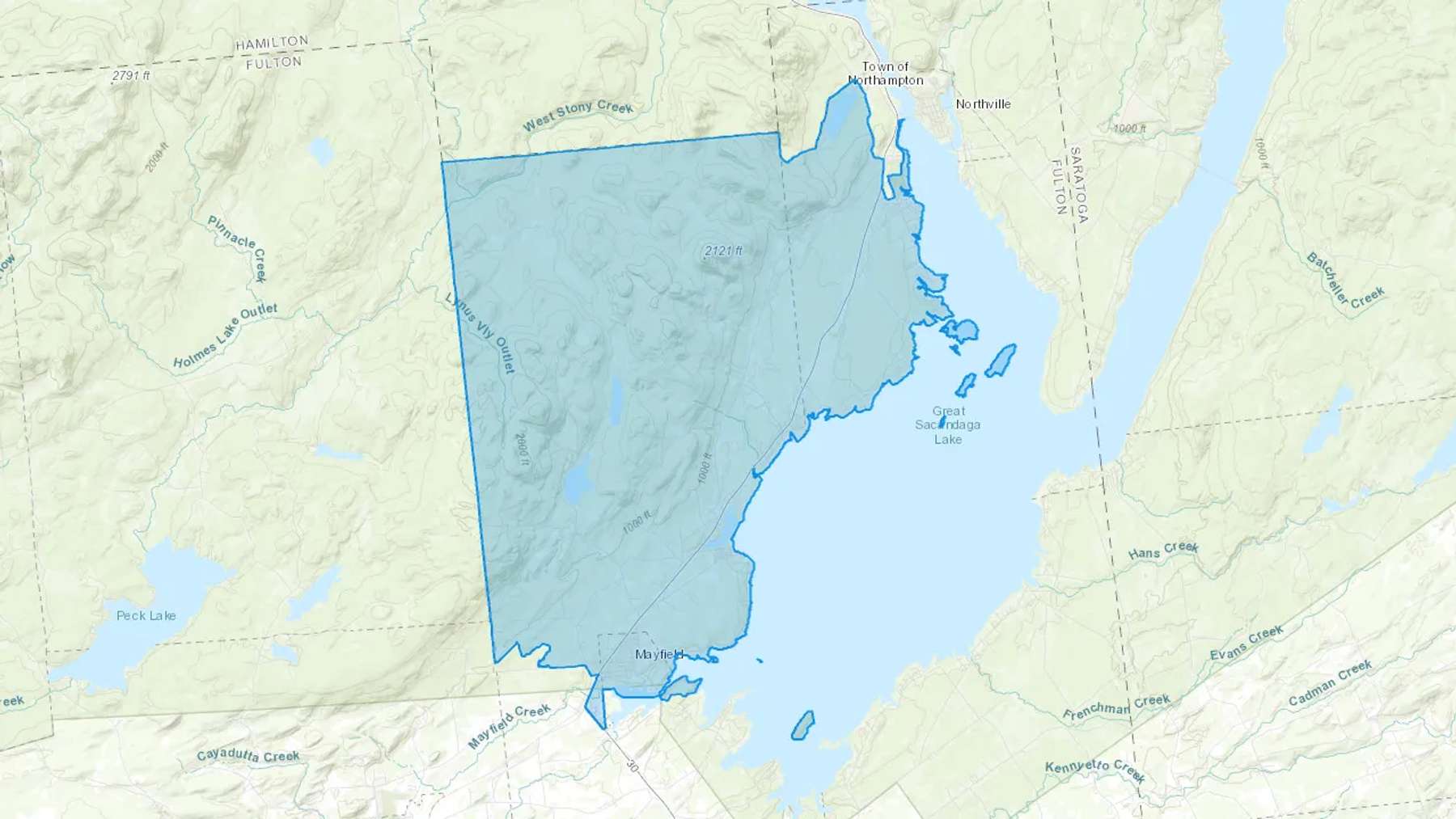 Mayfield, NY Cash heating Oil delivery map Map of the COD Fuel Oil delivery service area for Mayfield, NY