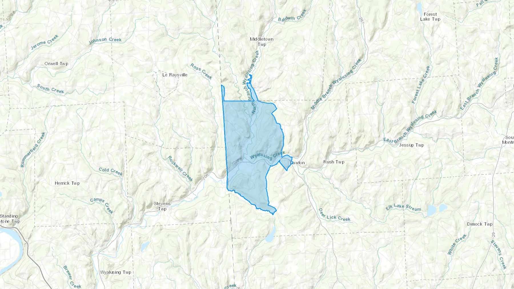 Lawton, PA Cash heating Oil delivery map Map of the COD Fuel Oil delivery service area for Lawton, PA