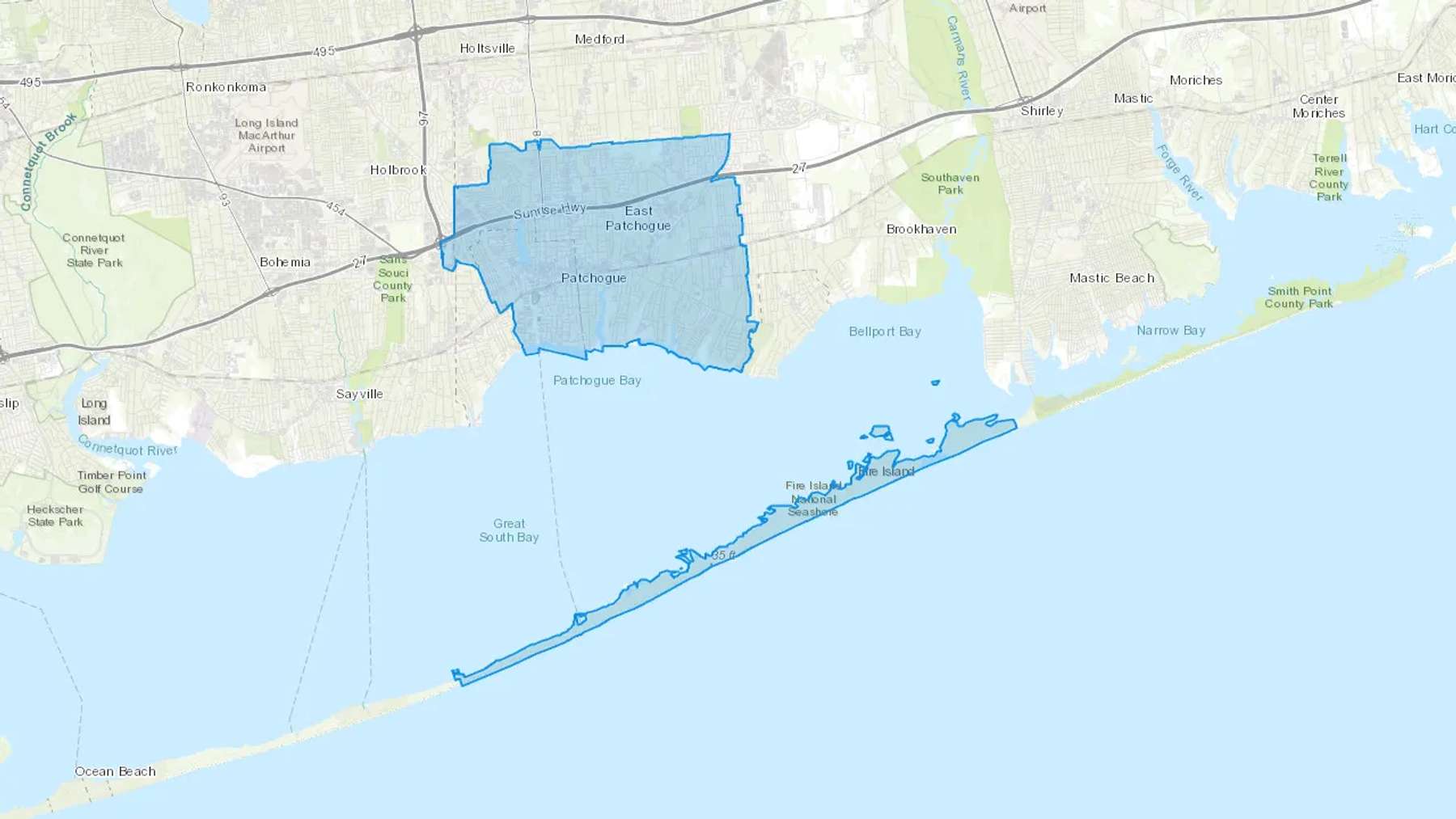 Patchogue, NY Cash heating Oil delivery map Map of the COD Fuel Oil delivery service area for Patchogue, NY