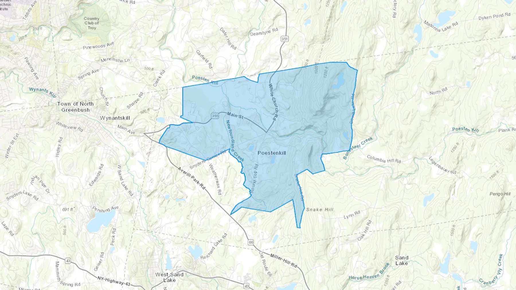 Poestenkill, NY Cash heating Oil delivery map Map of the COD Fuel Oil delivery service area for Poestenkill, NY