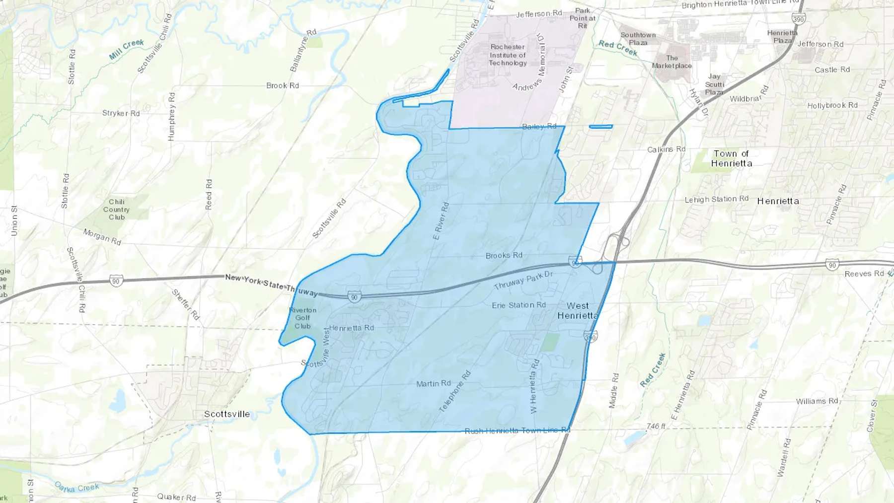 West Henrietta, NY Cash heating Oil delivery map Map of the COD Fuel Oil delivery service area for West Henrietta, NY