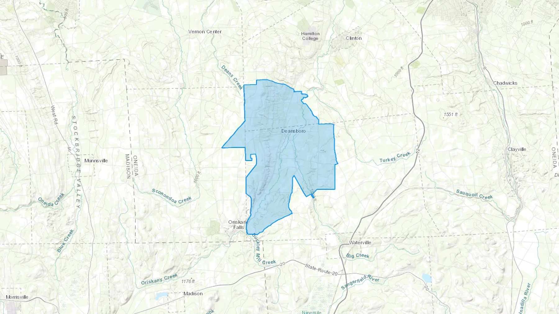 Deansboro, NY Cash heating Oil delivery map Map of the COD Fuel Oil delivery service area for Deansboro, NY
