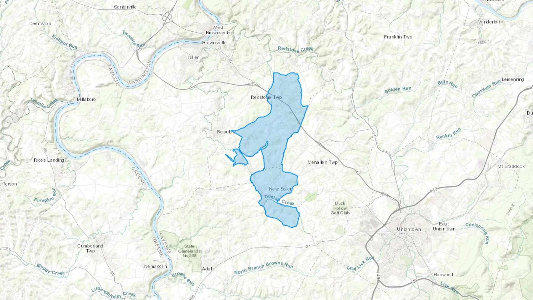 Chestnut Ridge, PA Cash heating Oil delivery map Map of the COD Fuel Oil delivery service area for Chestnut Ridge, PA