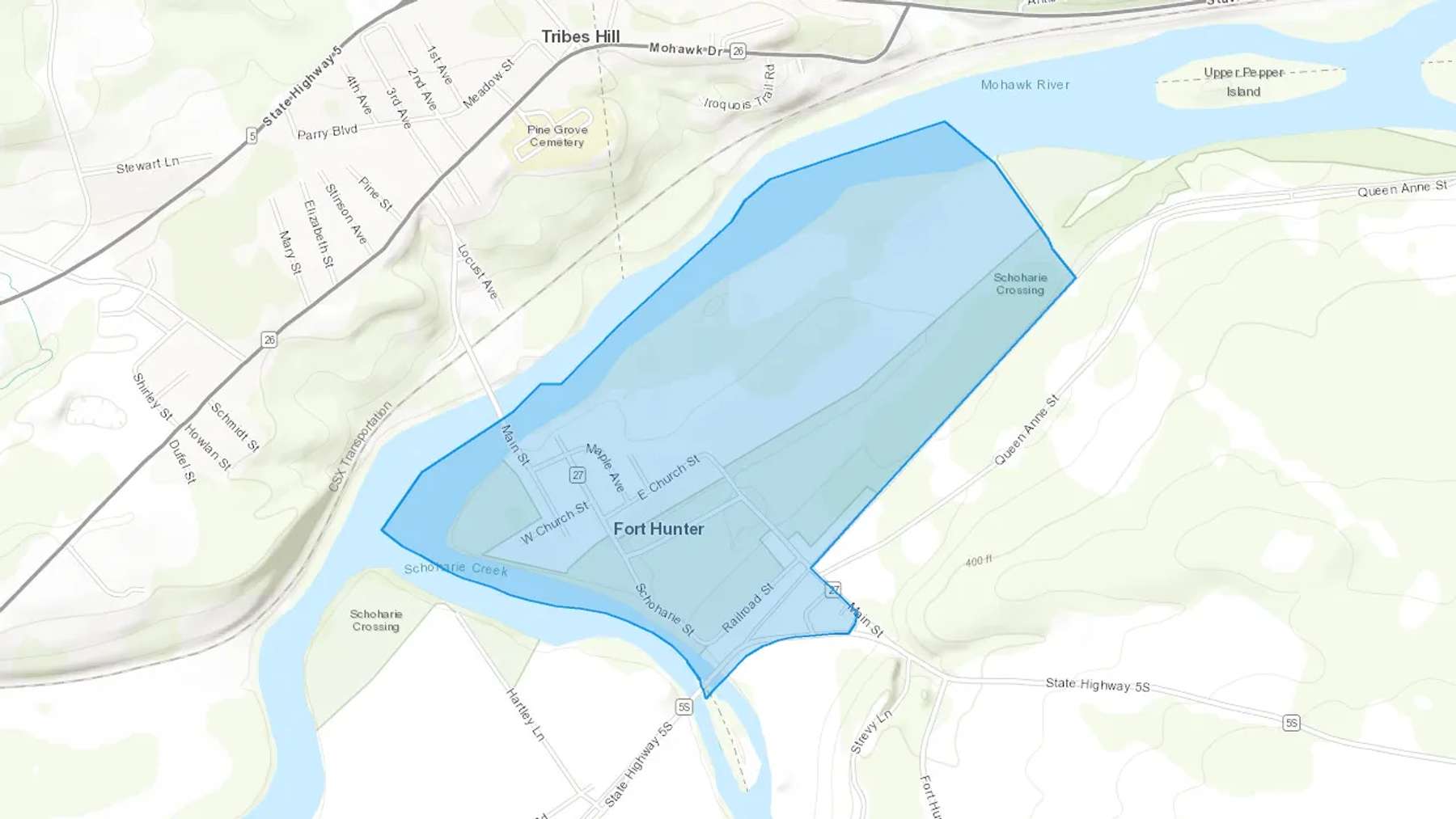Fort Hunter, NY Cash heating Oil delivery map Map of the COD Fuel Oil delivery service area for Fort Hunter, NY