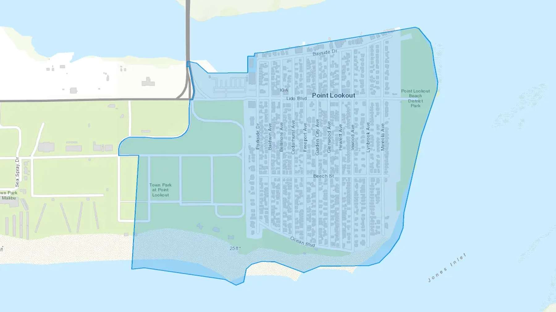 Point Lookout, NY Cash heating Oil delivery map Map of the COD Fuel Oil delivery service area for Point Lookout, NY