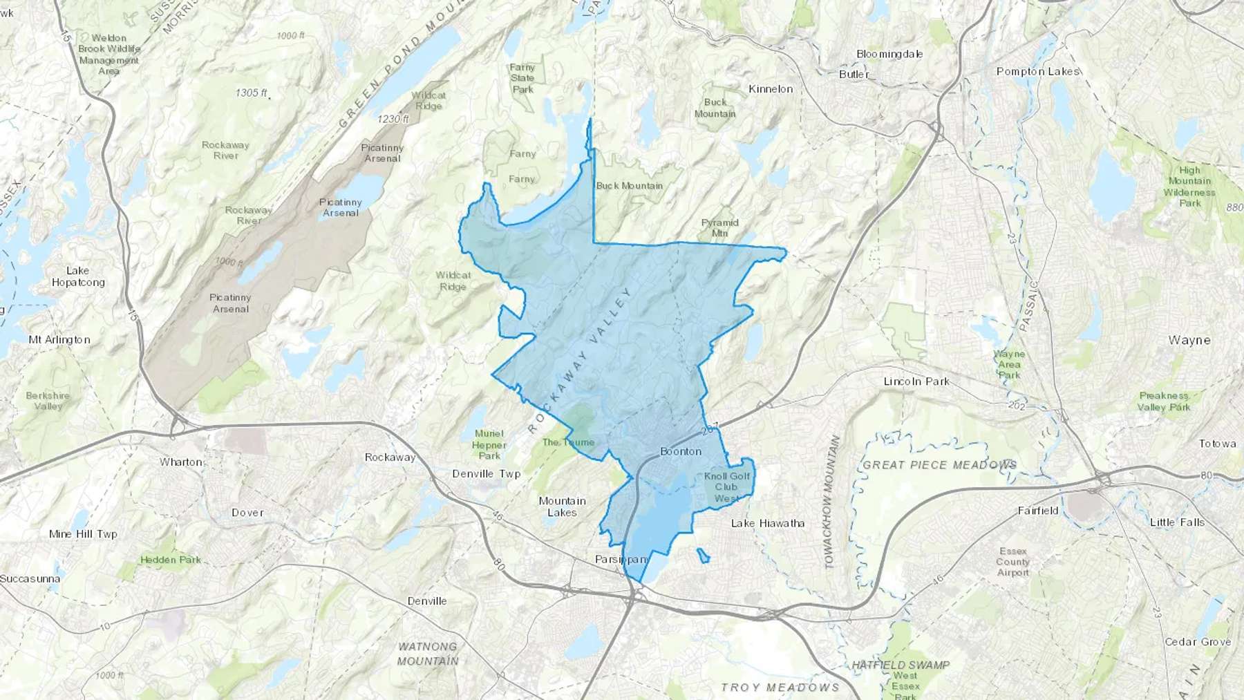 Boonton, NJ Cash heating Oil delivery map Map of the COD Fuel Oil delivery service area for Boonton, NJ