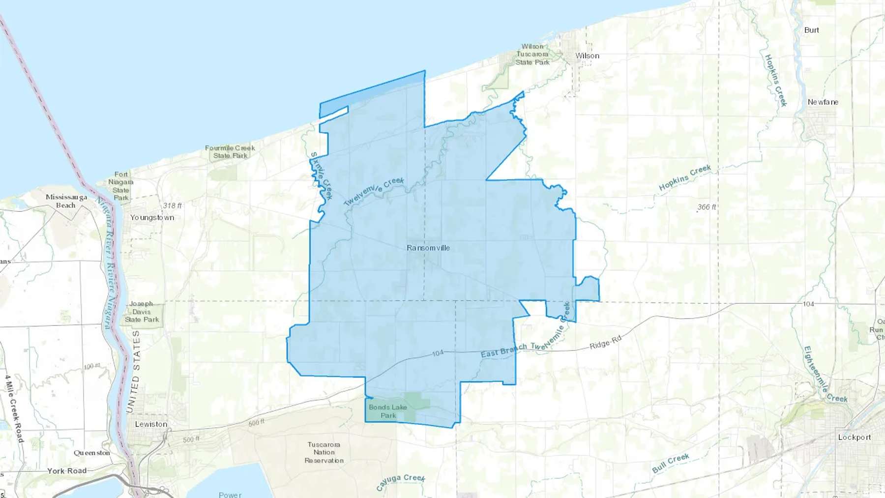 Ransomville, NY Cash heating Oil delivery map Map of the COD Fuel Oil delivery service area for Ransomville, NY