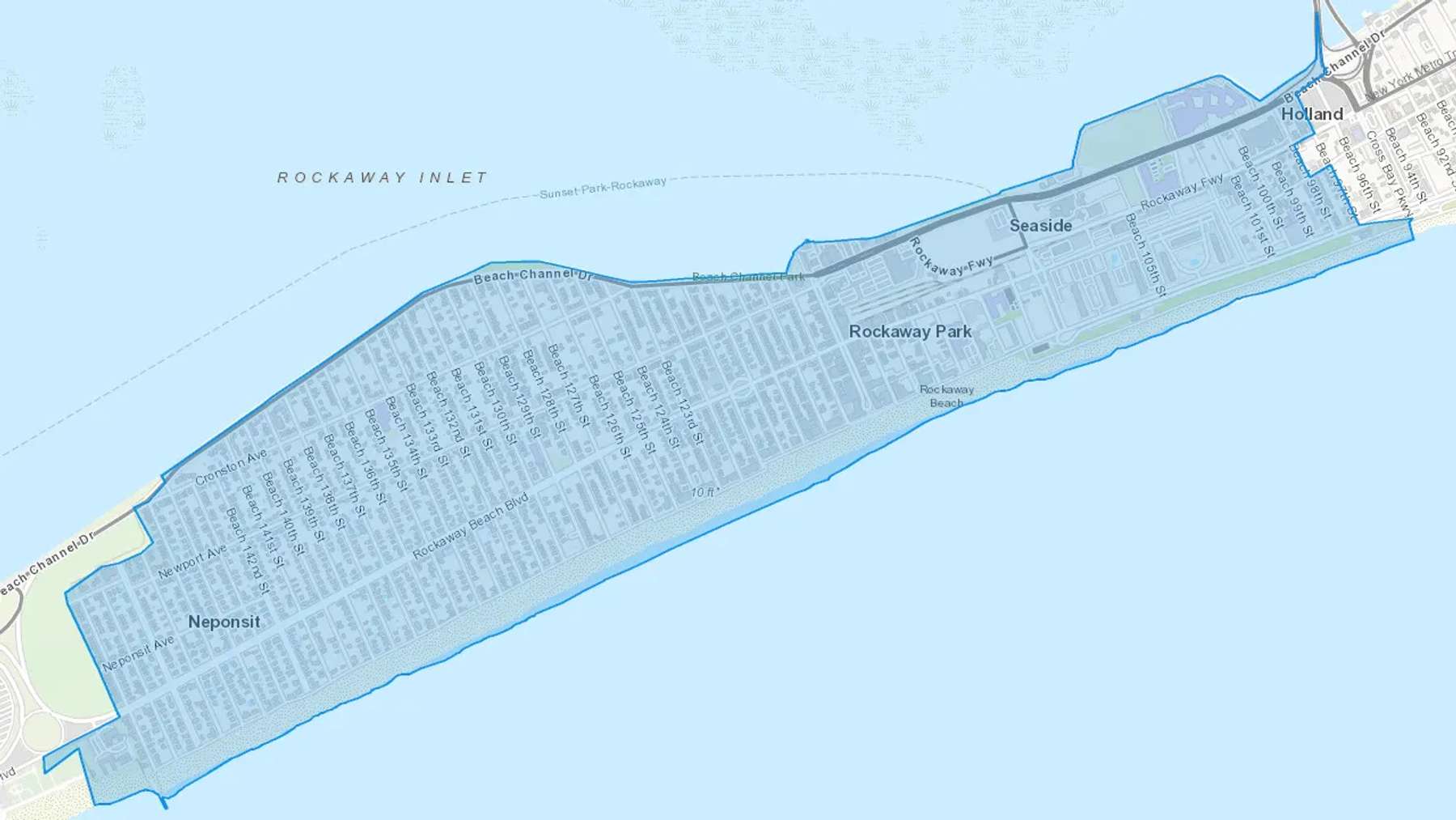 Rockaway Park, NY Cash heating Oil delivery map Map of the COD Fuel Oil delivery service area for Rockaway Park, NY