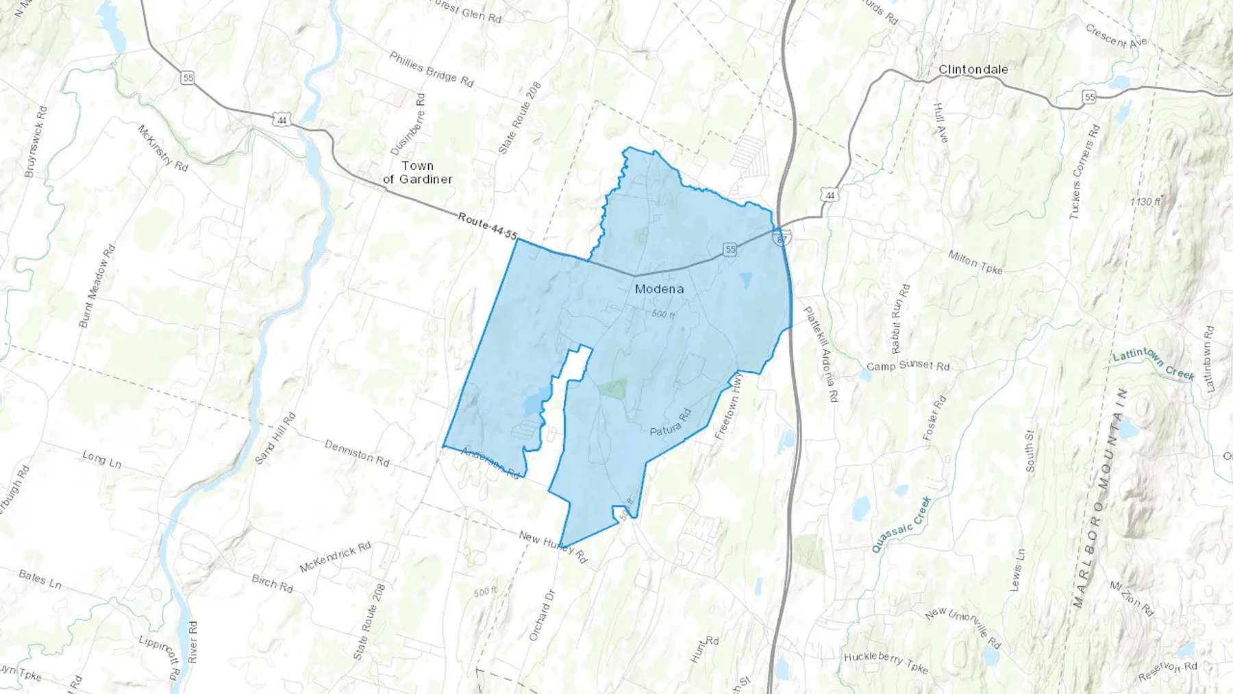 Modena, NY Cash heating Oil delivery map Map of the COD Fuel Oil delivery service area for Modena, NY