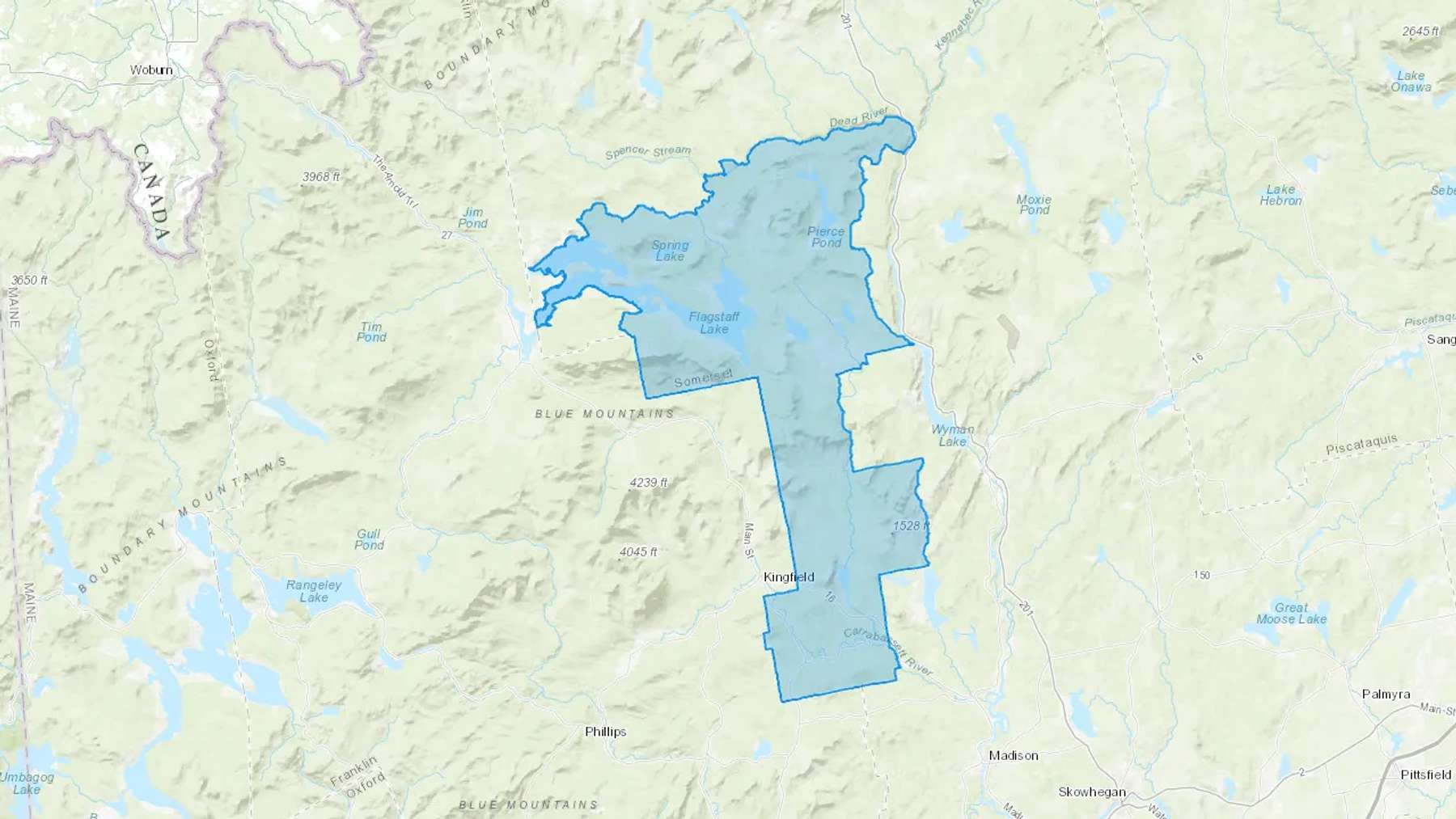 New Portland, ME Cash heating Oil delivery map Map of the COD Fuel Oil delivery service area for New Portland, ME