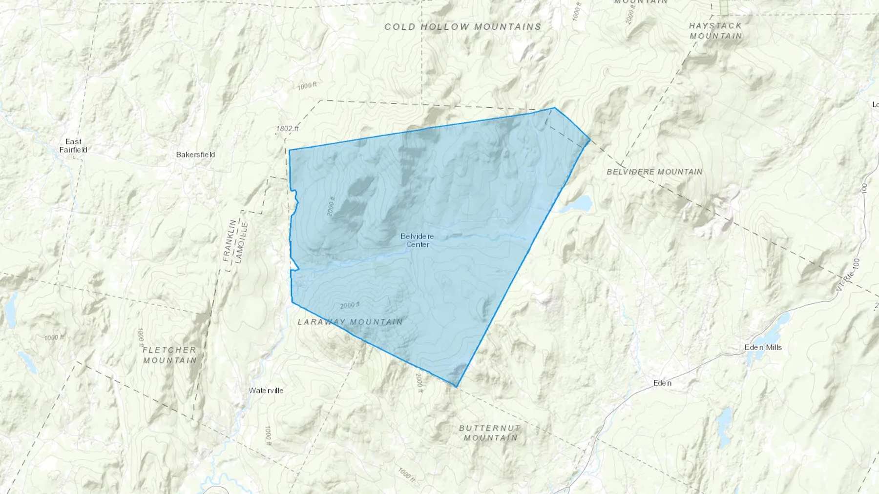 Belvidere Center, VT Cash heating Oil delivery map Map of the COD Fuel Oil delivery service area for Belvidere Center, VT