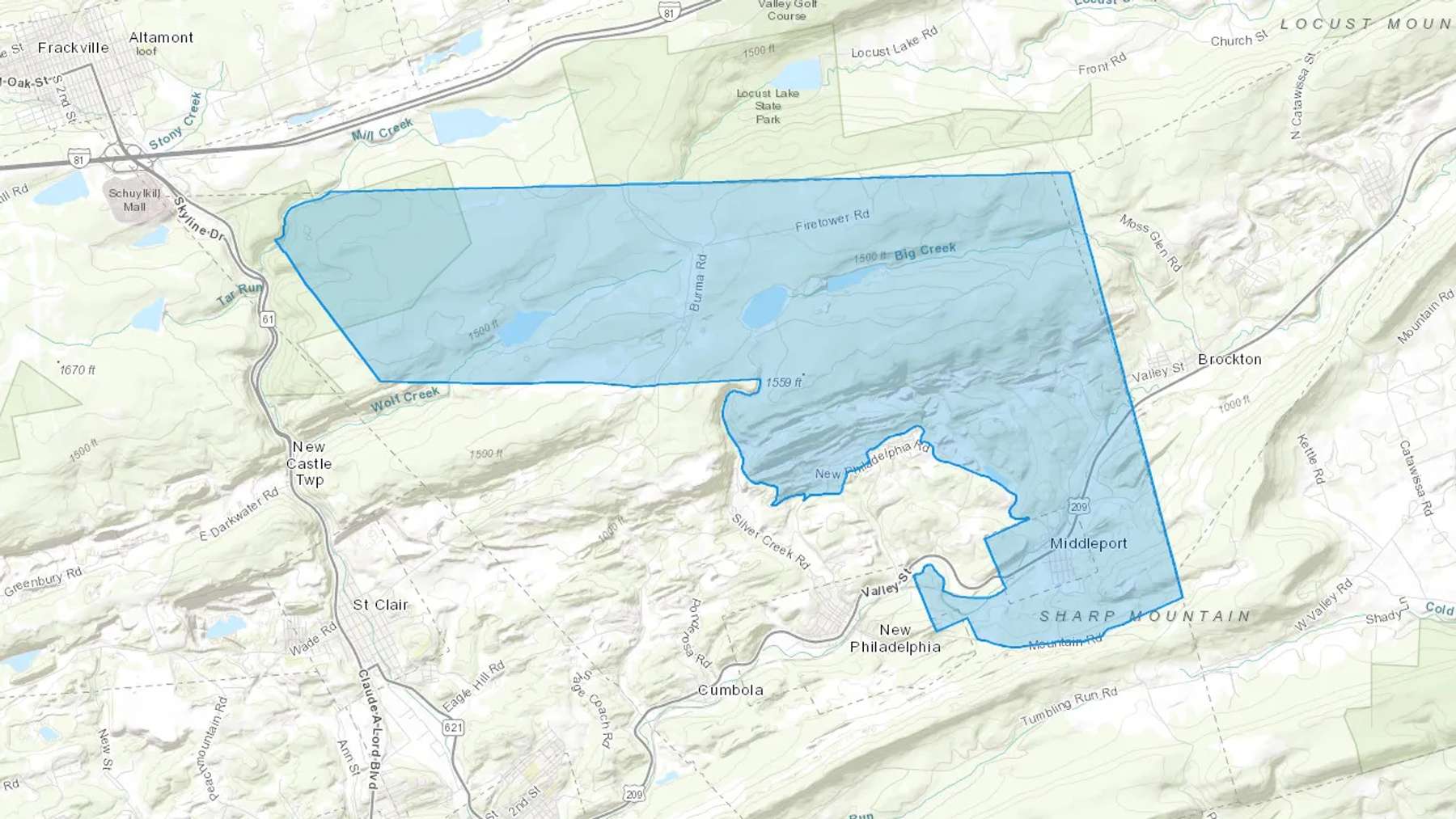 Middleport, PA Cash heating Oil delivery map Map of the COD Fuel Oil delivery service area for Middleport, PA
