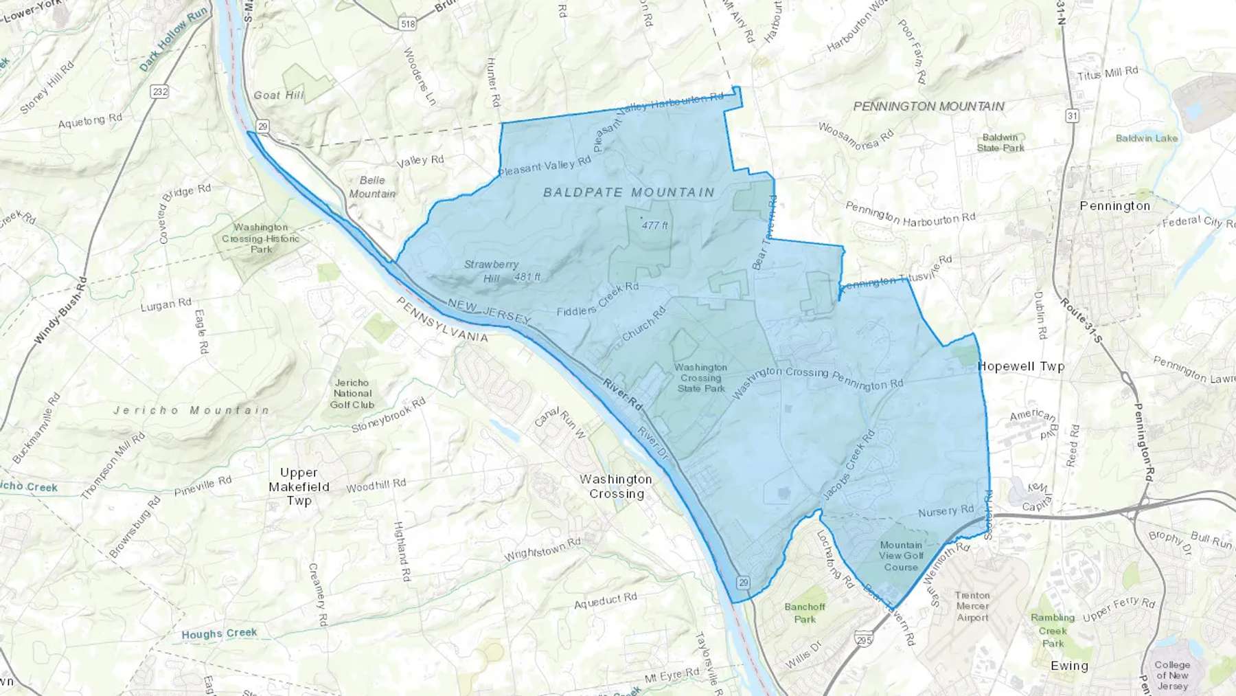 Titusville, NJ Cash heating Oil delivery map Map of the COD Fuel Oil delivery service area for Titusville, NJ