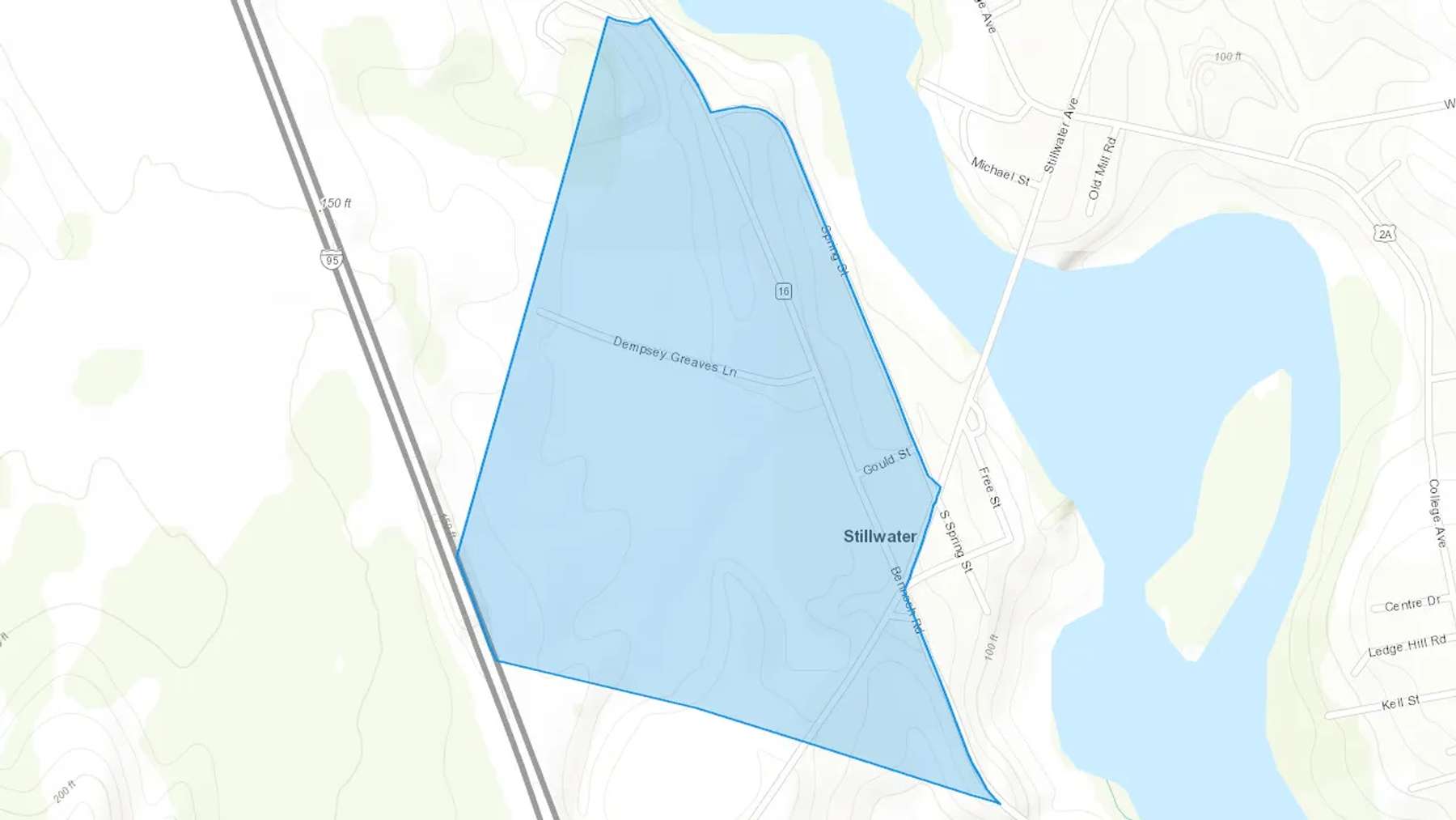 Stillwater, ME Cash heating Oil delivery map Map of the COD Fuel Oil delivery service area for Stillwater, ME