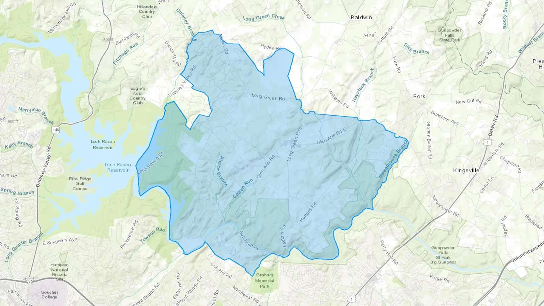 Glen Arm, MD Cash heating Oil delivery map Map of the COD Fuel Oil delivery service area for Glen Arm, MD
