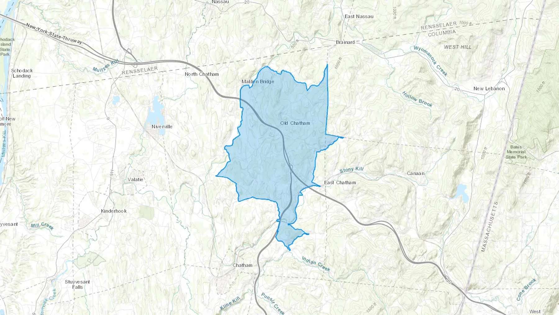Old Chatham, NY Cash heating Oil delivery map Map of the COD Fuel Oil delivery service area for Old Chatham, NY