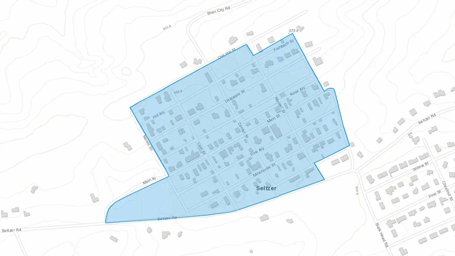 Seltzer, PA Cash heating Oil delivery map Map of the COD Fuel Oil delivery service area for Seltzer, PA