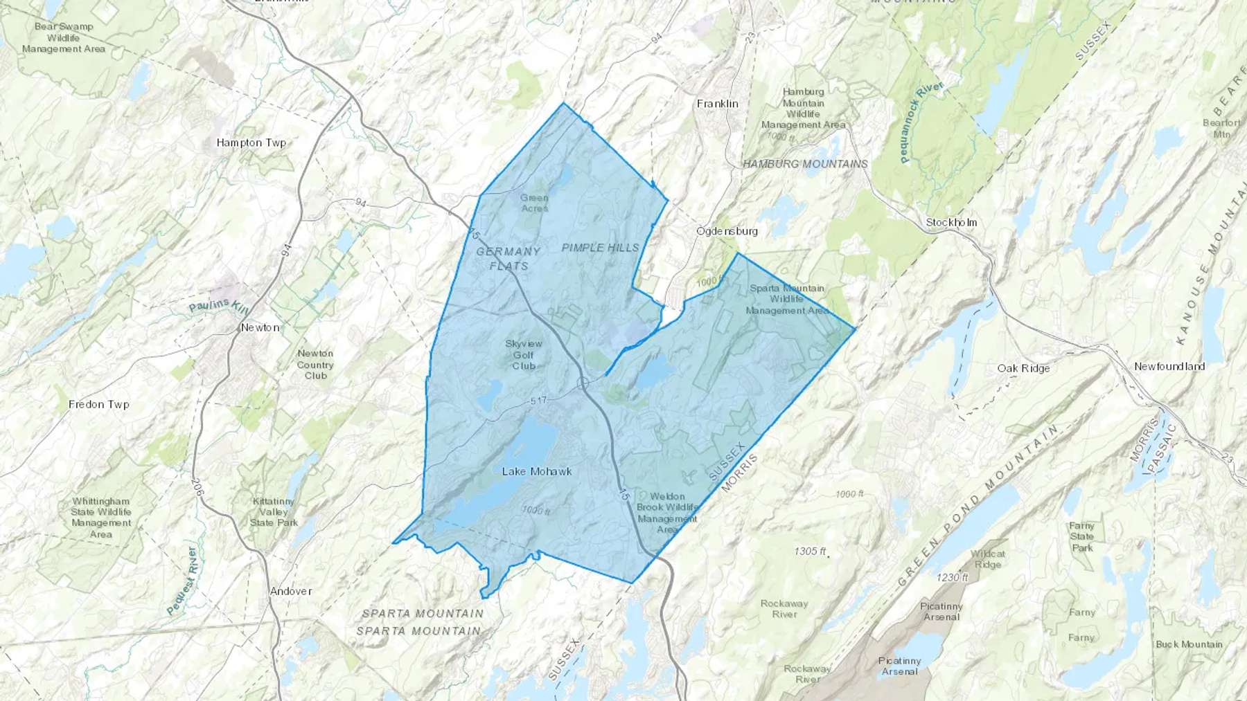Sparta, NJ Cash heating Oil delivery map Map of the COD Fuel Oil delivery service area for Sparta, NJ