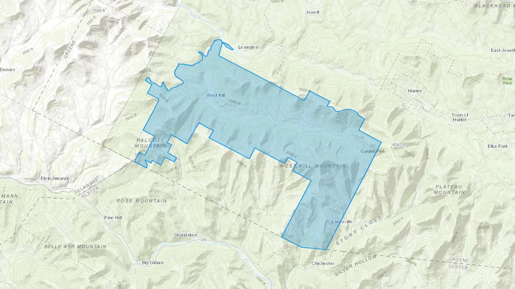 West Kill, NY Cash heating Oil delivery map Map of the COD Fuel Oil delivery service area for West Kill, NY
