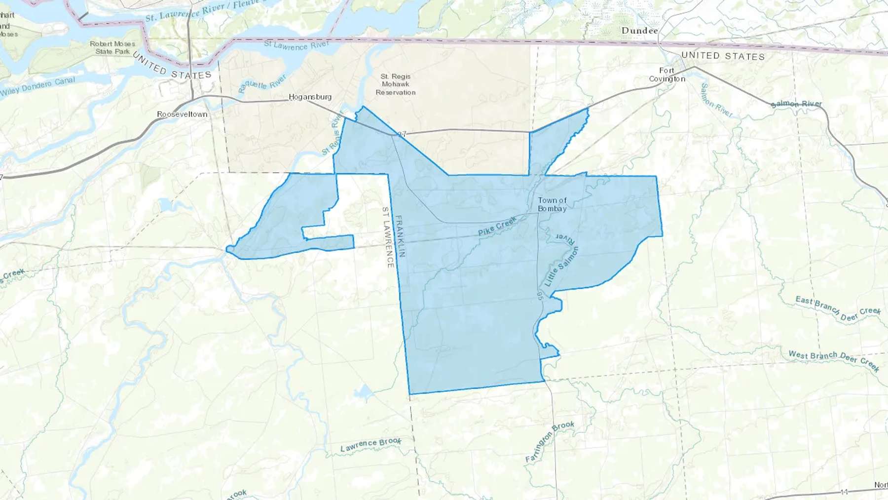 Bombay, NY Cash heating Oil delivery map Map of the COD Fuel Oil delivery service area for Bombay, NY