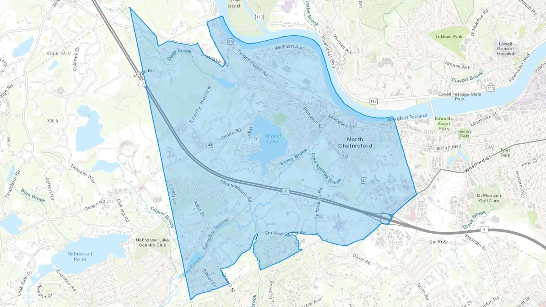 North Chelmsford, MA Cash heating Oil delivery map Map of the COD Fuel Oil delivery service area for North Chelmsford, MA
