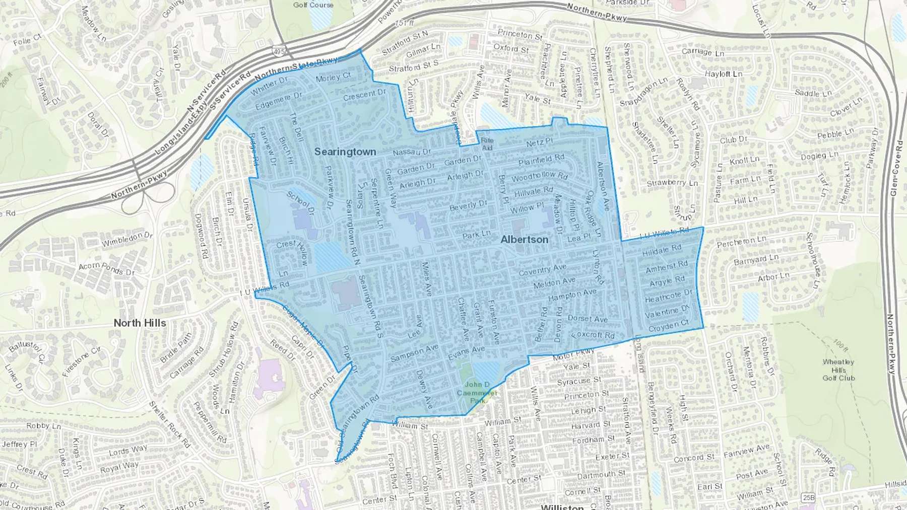 Albertson, NY Cash heating Oil delivery map Map of the COD Fuel Oil delivery service area for Albertson, NY