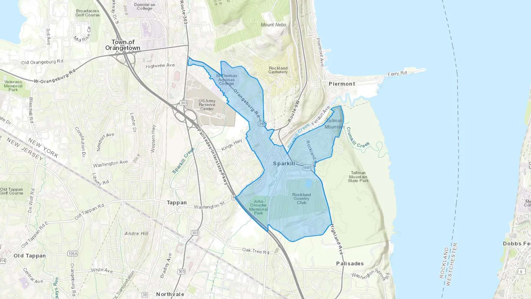 Sparkill, NY Cash heating Oil delivery map Map of the COD Fuel Oil delivery service area for Sparkill, NY