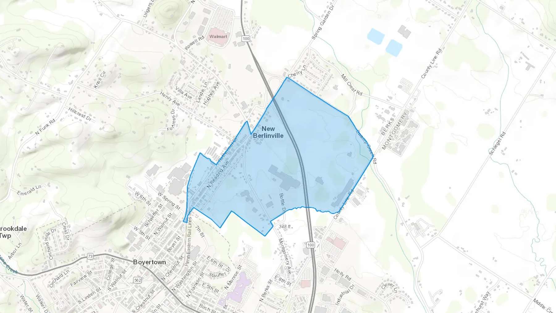 New Berlinville, PA Cash heating Oil delivery map Map of the COD Fuel Oil delivery service area for New Berlinville, PA