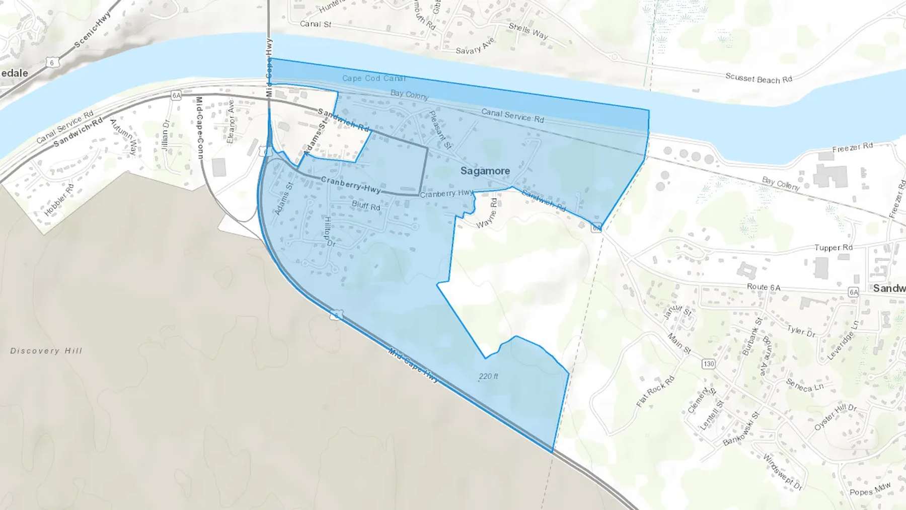 Sagamore, MA Cash heating Oil delivery map Map of the COD Fuel Oil delivery service area for Sagamore, MA