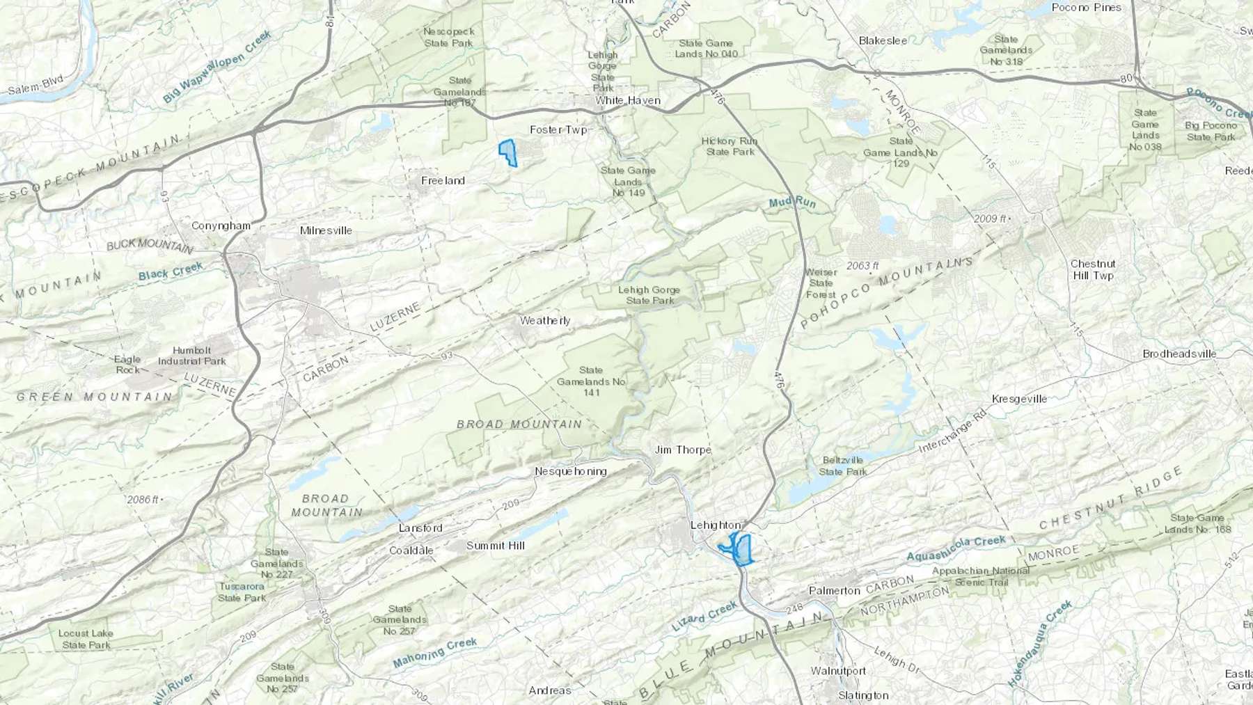 Parryville, PA Cash heating Oil delivery map Map of the COD Fuel Oil delivery service area for Parryville, PA