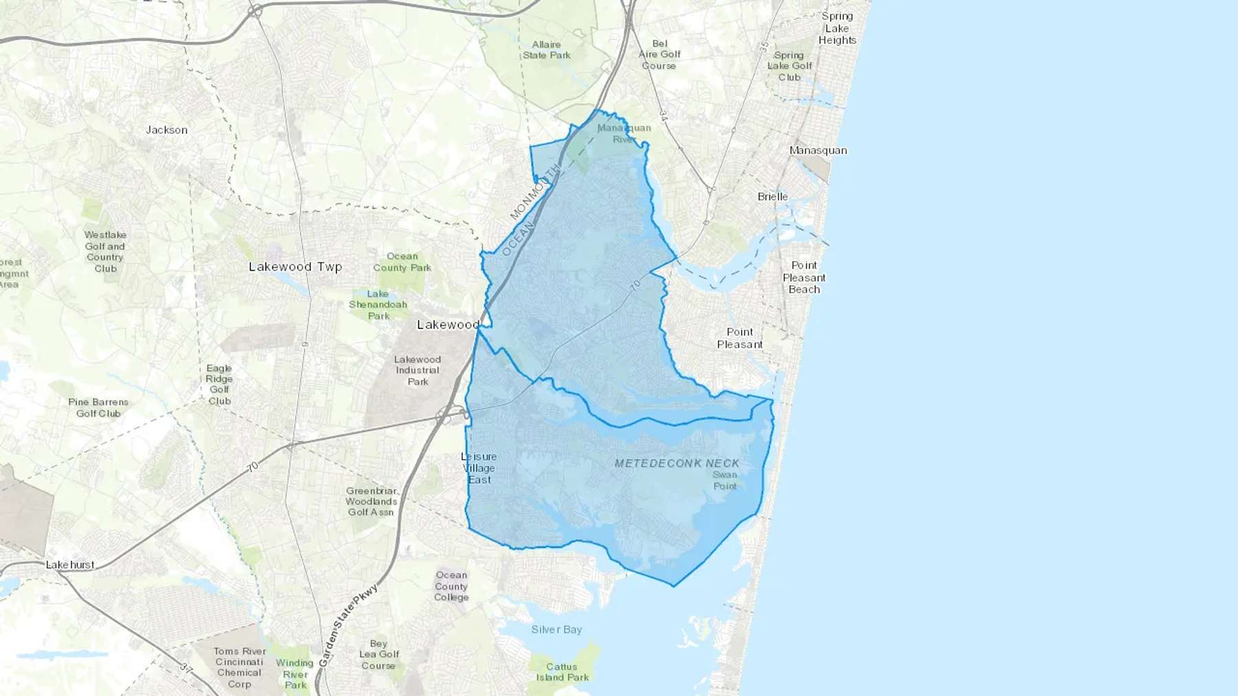 Brick, NJ Cash heating Oil delivery map Map of the COD Fuel Oil delivery service area for Brick, NJ