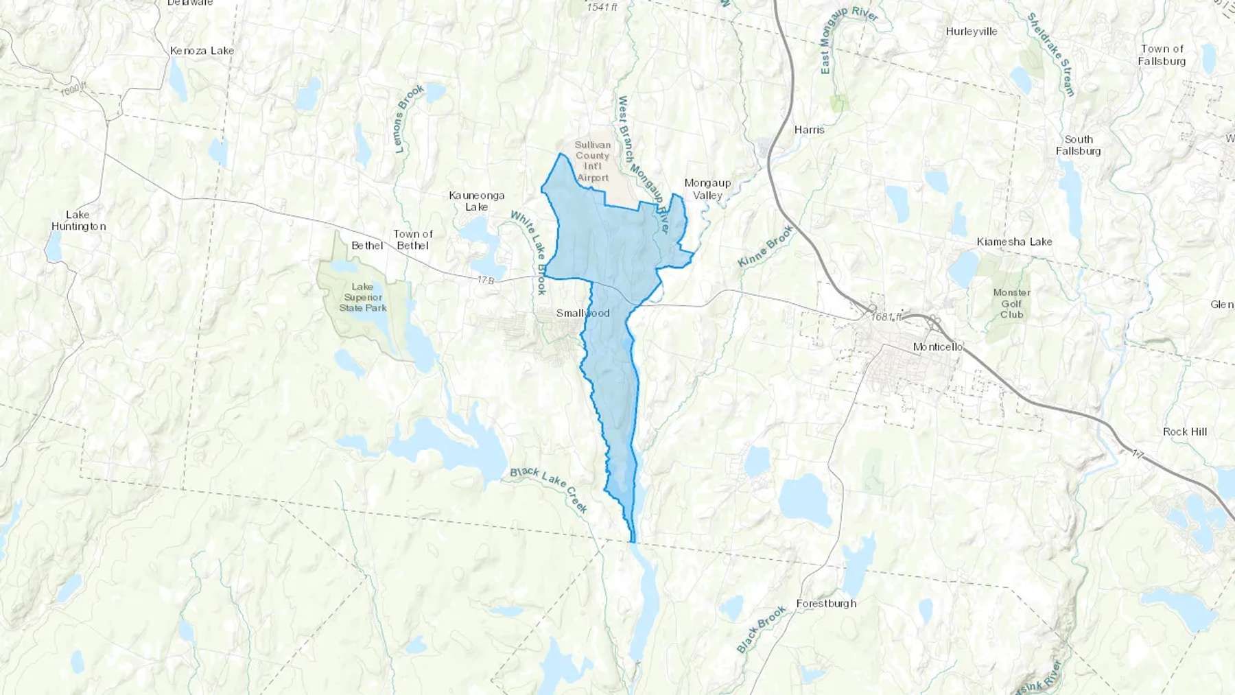 Mongaup Valley, NY Cash heating Oil delivery map Map of the COD Fuel Oil delivery service area for Mongaup Valley, NY