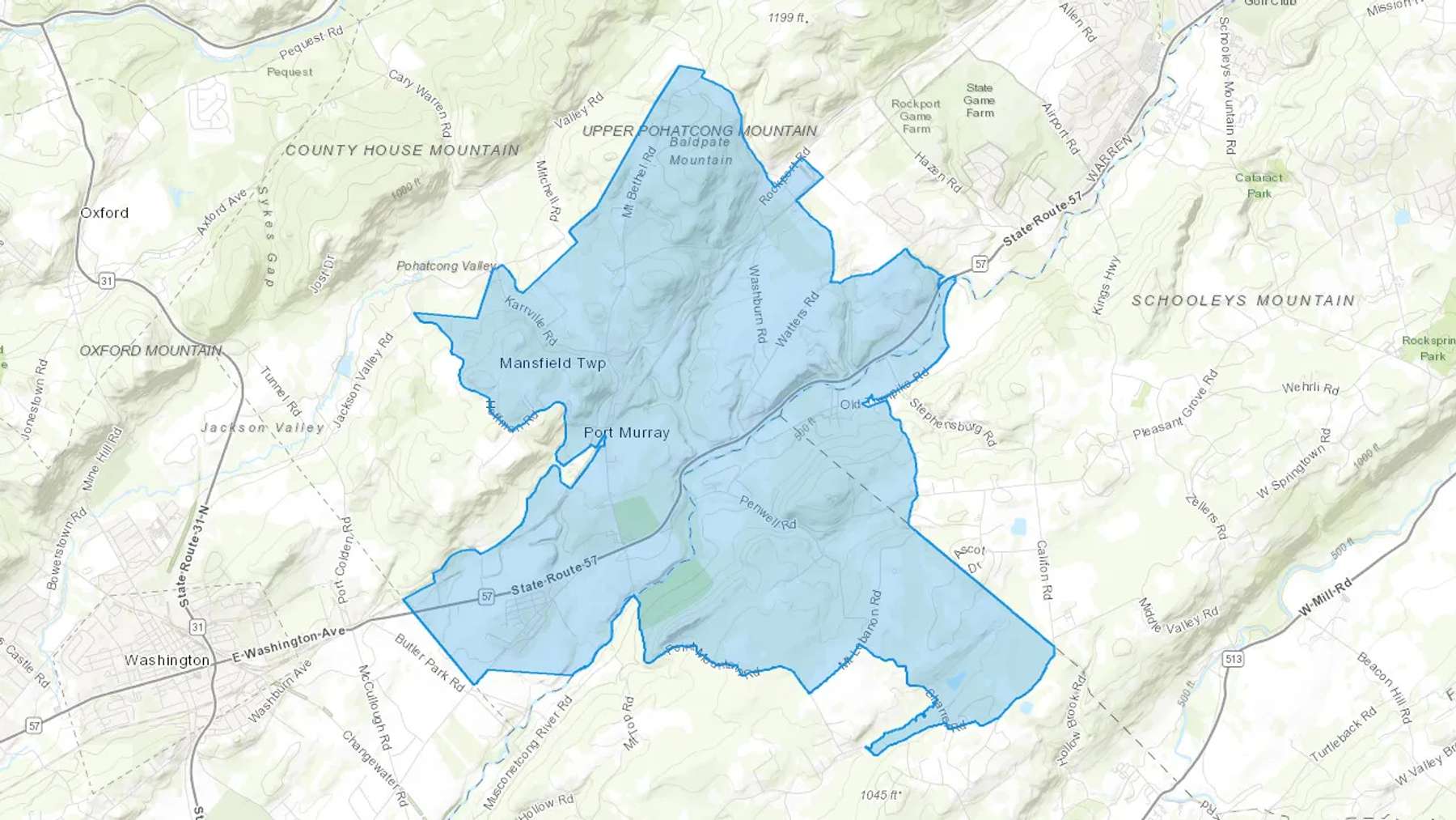Port Murray, NJ Cash heating Oil delivery map Map of the COD Fuel Oil delivery service area for Port Murray, NJ