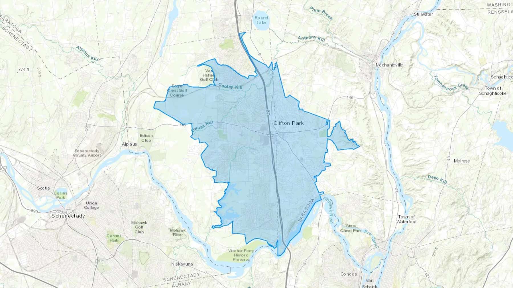 Clifton Park, NY Cash heating Oil delivery map Map of the COD Fuel Oil delivery service area for Clifton Park, NY