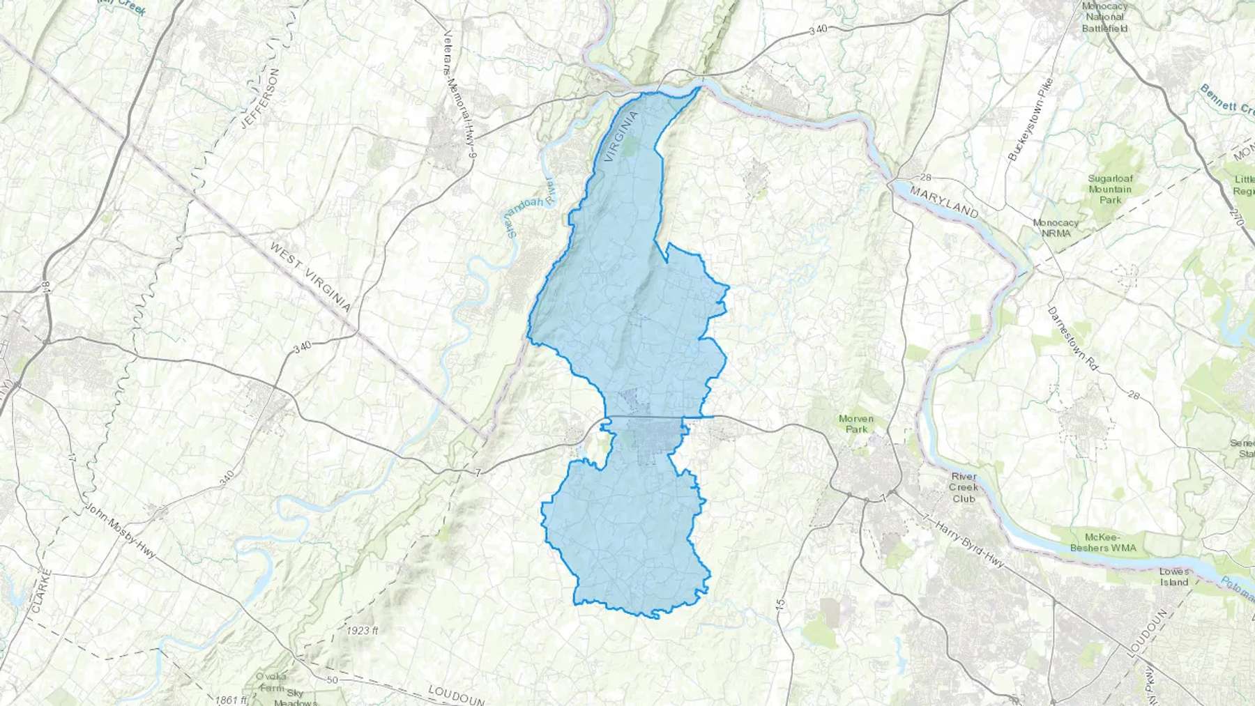 Purcellville, VA Cash heating Oil delivery map Map of the COD Fuel Oil delivery service area for Purcellville, VA