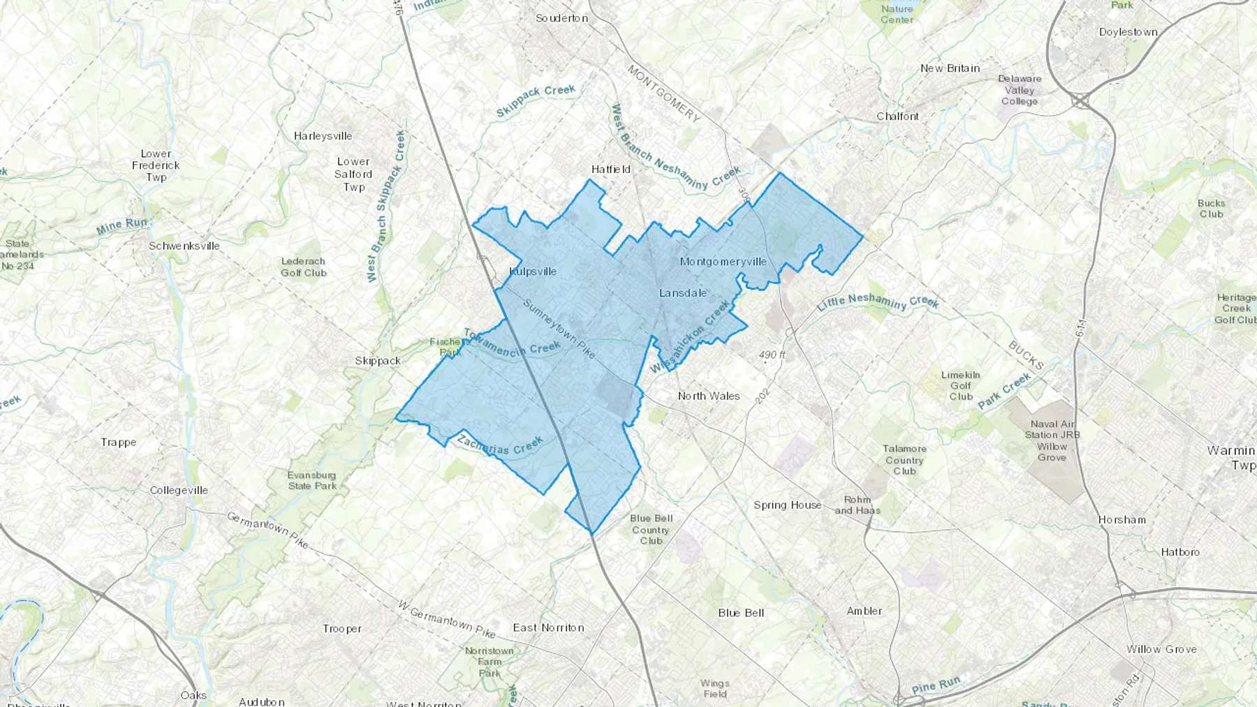 Kulpsville, PA Cash heating Oil delivery map Map of the COD Fuel Oil delivery service area for Kulpsville, PA